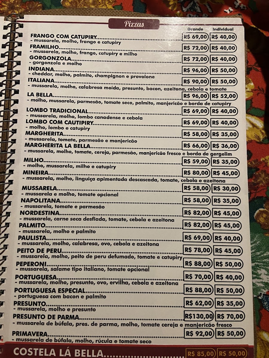 Menu La Bella Pizzaria, Chopperia E Restaurante-4