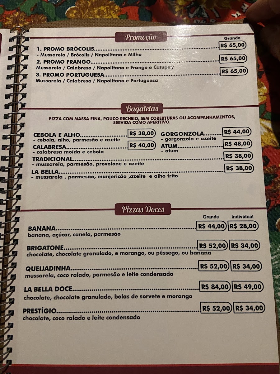 Menu La Bella Pizzaria, Chopperia E Restaurante-9